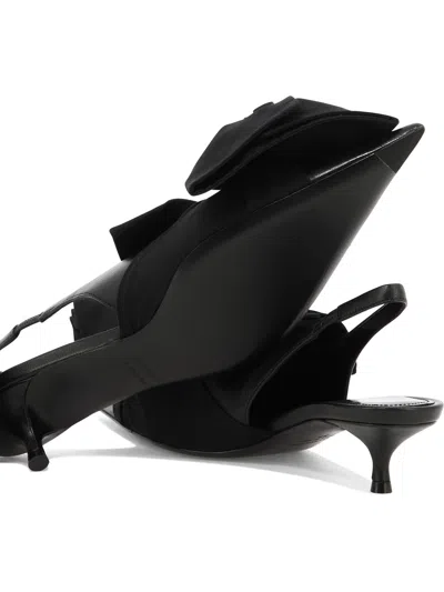 Balenciaga Knife Chemise 45 Leather Slingback Pumps In Black