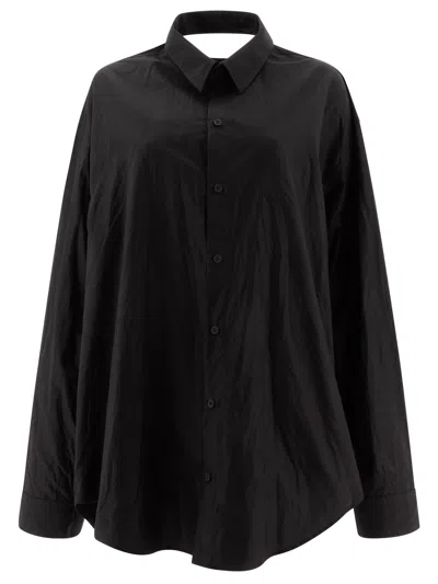 Balenciaga Suspended Shirt Dress In Black