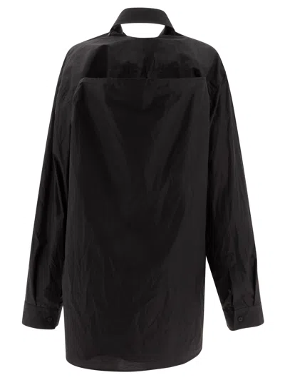 Balenciaga Suspended Shirt Dress In Black