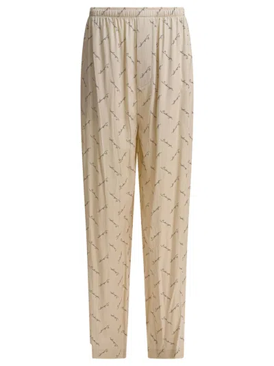 Balenciaga Relaxed Fit Trousers With Subtle All-over Print In Animal Print
