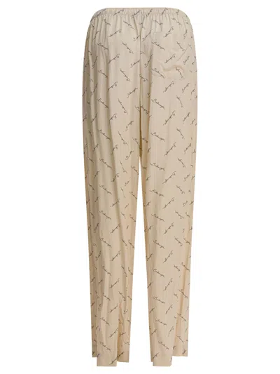 Balenciaga Relaxed Fit Trousers With Subtle All-over Print In Animal Print