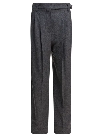 Brunello Cucinelli Suits Wide Leg Pants Clothing In Gray