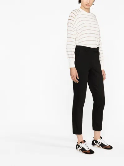 Brunello Cucinelli Slim Fit Trousers With Belt Loops And Side Pockets In Black