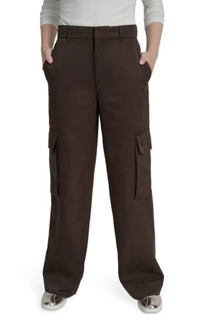 Dkny Jeans Women's High Waist Wide Leg Cargo Pants In Brown