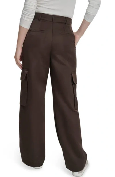 Dkny Jeans Women's High Waist Wide Leg Cargo Pants In Brown