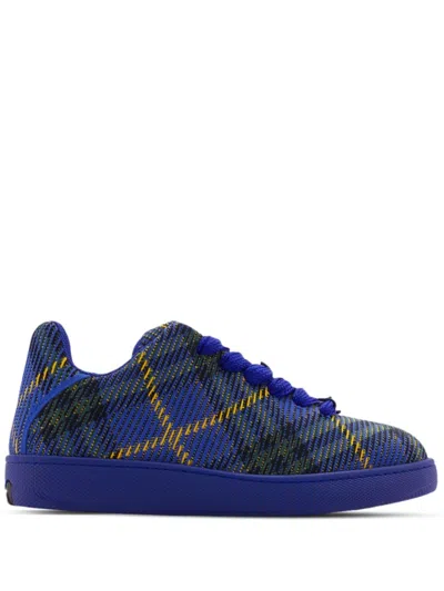 Burberry Sneakers Box With Check Processing In Blue