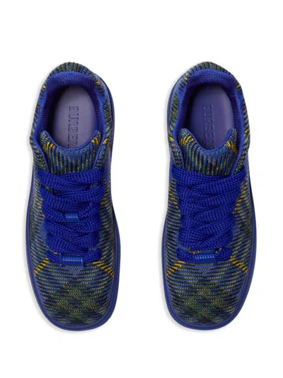 Burberry Sneakers Box With Check Processing In Blue