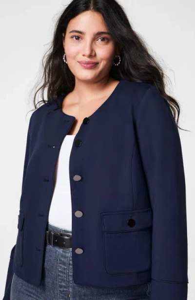 Spanx ® Ponte Bomber Jacket In Blue