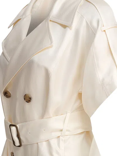 Burberry Trench Dress Viscose Belted Double-breasted Epaulettes In Neutral