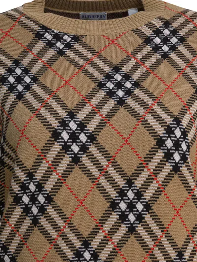 Burberry Women Wool Blend Crew Neck Sweater In Multi