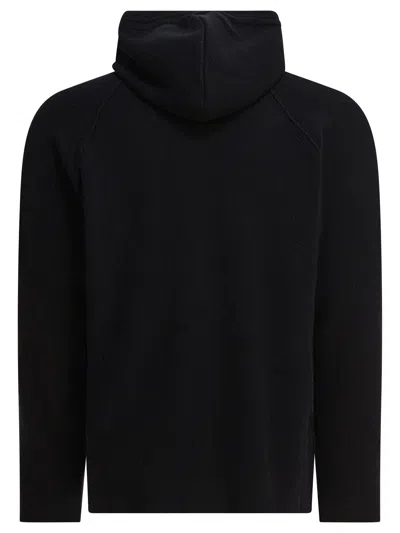 C.p. Company Signature Lens Zip-up Cardigan With Hood In Black