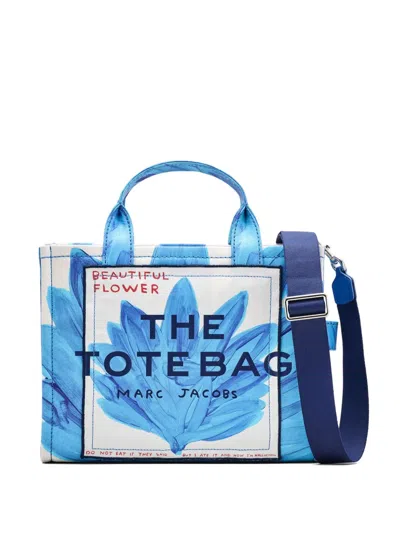 Marc Jacobs X David Shrigley The Canvas Medium Tote Bag In Blue