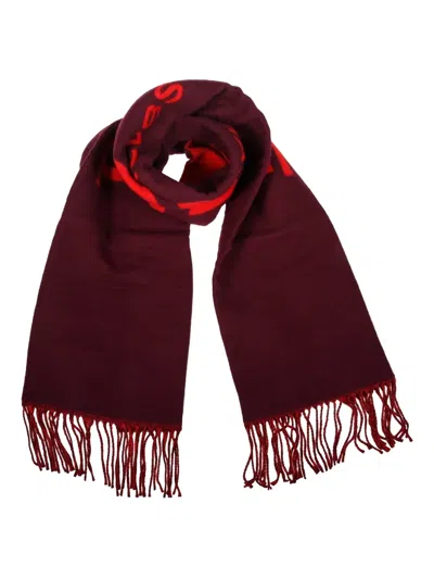 Marc Jacobs Red Wool Blend Fringed Scarf In Red