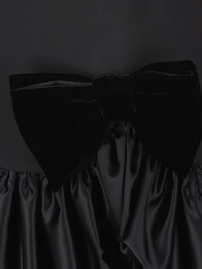 Valentino Garavani Bow Detail Wool And Silk Mini Dress In Black