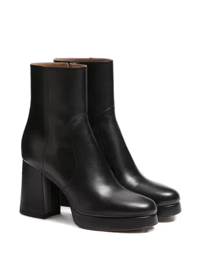 Valentino Garavani Fawcette Platform Ankle Boot In Calfskin 90mm Woman Black 42 In Black