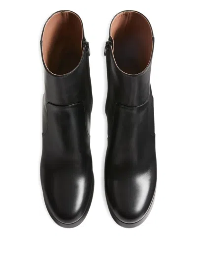 Valentino Garavani Fawcette Platform Ankle Boot In Calfskin 90mm Woman Black 42 In Black