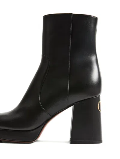 Valentino Garavani Fawcette Platform Ankle Boot In Calfskin 90mm Woman Black 42 In Black