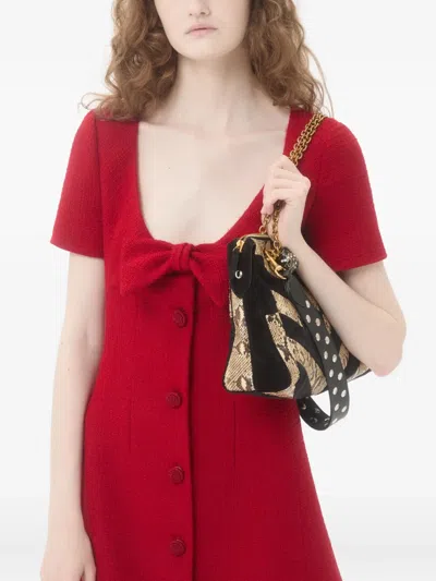 Valentino Bow Detail Dress Scoop Neckline In Red