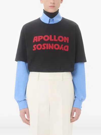 Valentino Garavani Printed Cotton T-shirt In Black