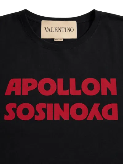 Valentino Garavani Printed Cotton T-shirt In Black
