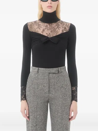 Valentino Garavani Top With Lace Inserts In Black