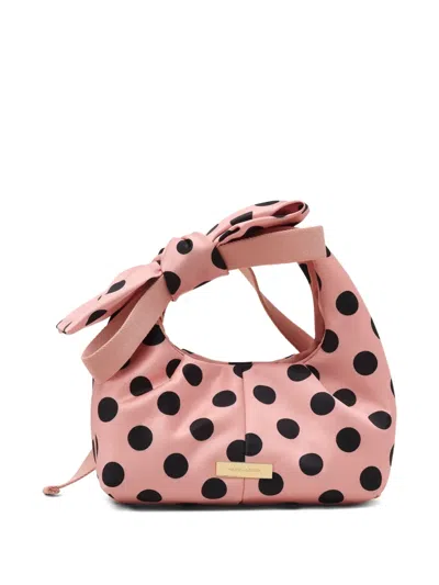 Marc Jacobs Mini The Satin Dots Bow Tote Bag In Pink
