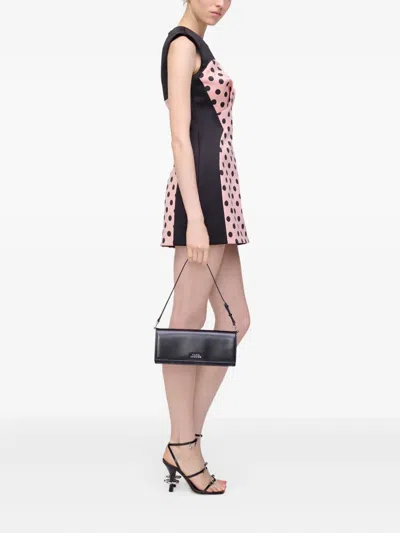 波点缝线连衣裙