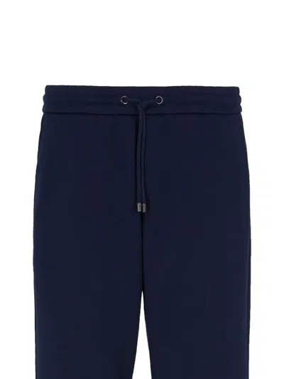 Giorgio Armani Drawstring-cuffed Trousers In Blue