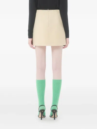 Valentino Ruffled Taffeta-trimmed Wool-blend Tweed Mini Skirt In Black