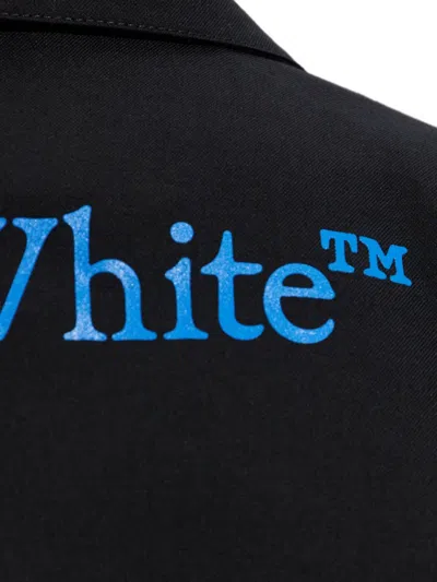 Off-white Logo-print Cropped Blazer In Black