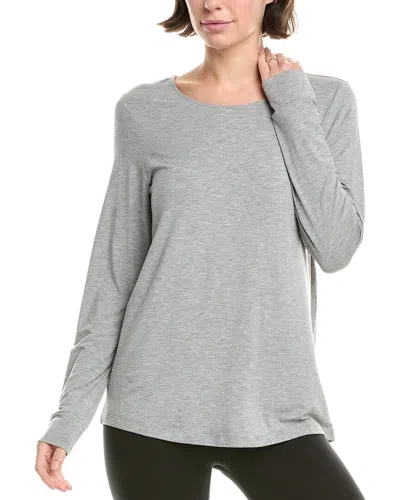 Hanro Natural Elegance Relaxed Round Neck Top In Gray