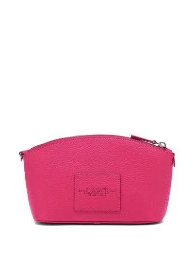 Marc Jacobs Embossed Logo Leather Cosmetic Bag In Pink
