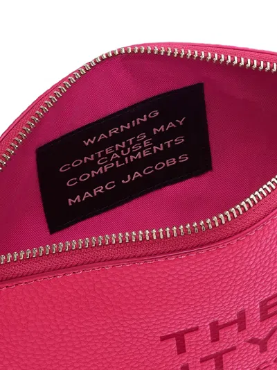 Marc Jacobs Embossed Logo Leather Cosmetic Bag In Pink