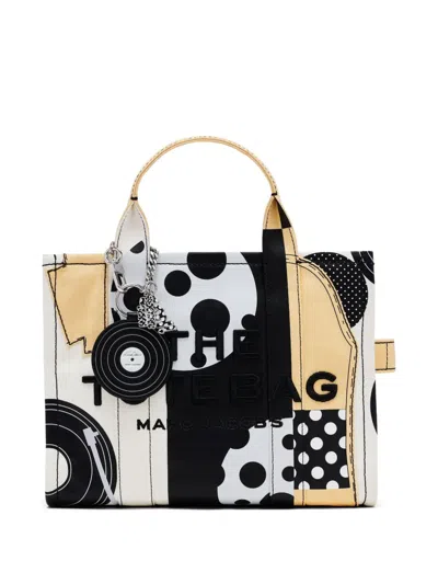 Marc Jacobs X Derrick Adams Record-shaped Leather Keyring In Black