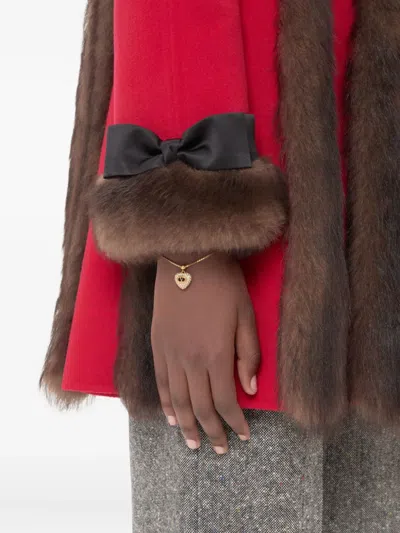 Valentino Womens Oro Nero Crystal Coeur Royal Metal And Swarovski Crystal Bracelet In Gold