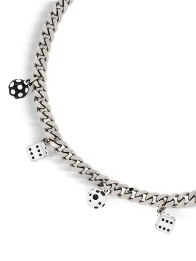 Marc Jacobs X Derrick Adams The Dice Charm Necklace In Metallic