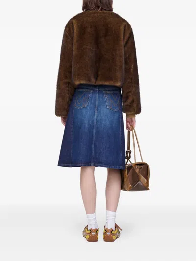 Marc Jacobs Patch-pocket Faux-fur Jacket In Brown