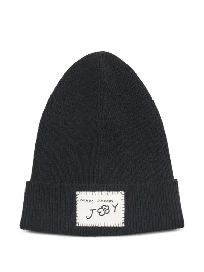 Marc Jacobs Logo-patch Beanie In Black