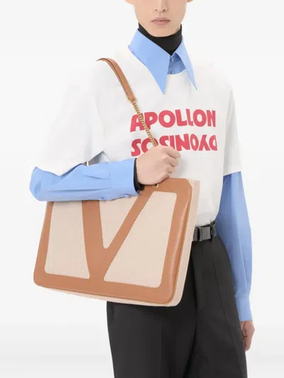 Valentino Long Sleeve Poplin Shirt Featuring Collar In Blue