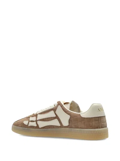 Amiri Men Croc Debossed Pacific Bones Sneakers In Brown
