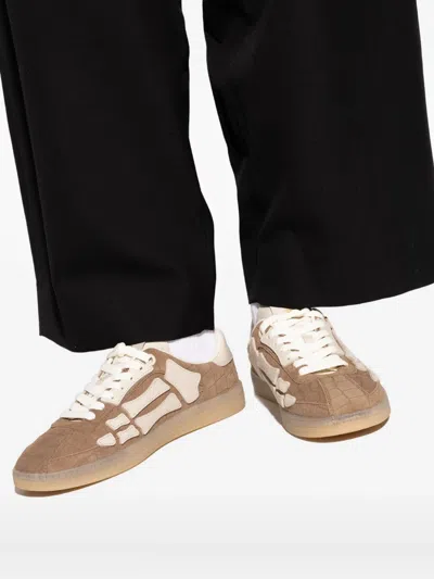 Amiri Men Croc Debossed Pacific Bones Sneakers In Brown
