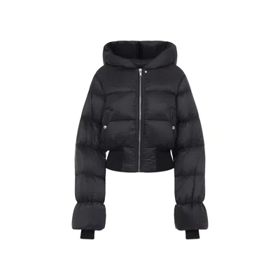 Rick Owens Down Jacket With Hood In Black