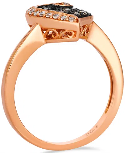 Le Vian Vanilla Diamond And Chocolate Diamond Ring (0.28 Ct. T.w.) In 14k Strawberry Gold In Gold
