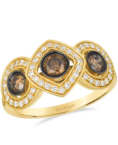 Le Vian Vanilla Diamond (0.33 Ct. T.w.) And Chocolate Diamond Ring (0.53 Ct. T.w.) In 14k Honey Gold In Gold