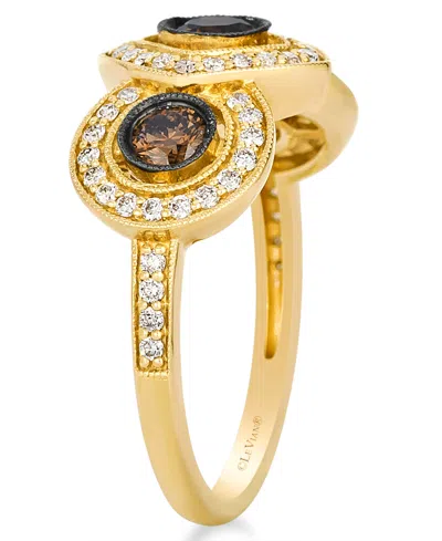 Le Vian Vanilla Diamond (0.33 Ct. T.w.) And Chocolate Diamond Ring (0.53 Ct. T.w.) In 14k Honey Gold In Gold