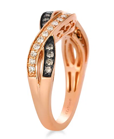 Le Vian Vanilla Diamond And Chocolate Diamond Ring (0.39 Ct. T.w.) In 14k Strawberry Gold In Gold