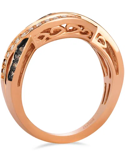 Le Vian Vanilla Diamond And Chocolate Diamond Ring (0.39 Ct. T.w.) In 14k Strawberry Gold In Gold