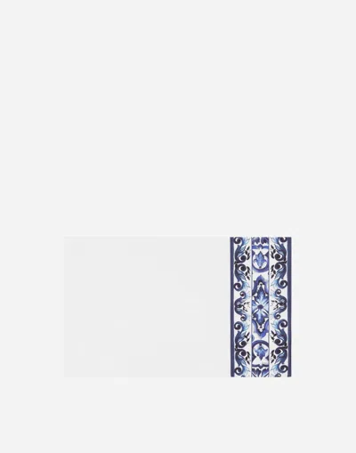 Dolce & Gabbana Set 2 Cotton Sateen Pillowcases In Blue