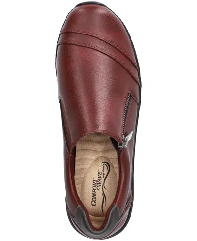 Easy Street Women's Karol Comfort Flats In Burgundy