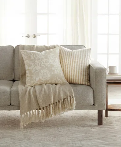 Ienjoy Home Yarn-dyed Pattern 2-pack Decor Pillows, 20" X 20" In Brown